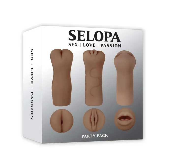 Evolved Novelties Vibrators Selopa Party Pack Dark 3 Unique Strokers for Varied Pleasure
