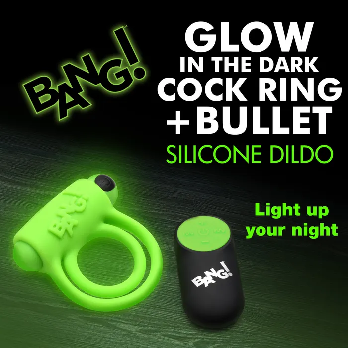 Glowinthedark Vibrating Cock Ring XR Brands Male Sex Toys