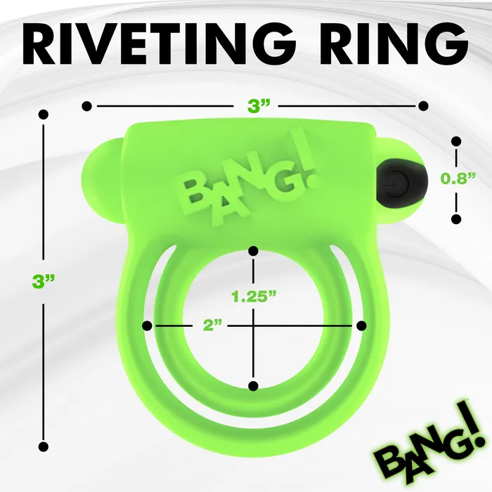 Glowinthedark Vibrating Cock Ring XR Brands Male Sex Toys