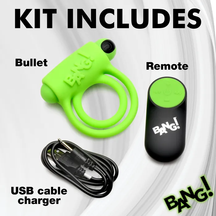 Glowinthedark Vibrating Cock Ring XR Brands Male Sex Toys