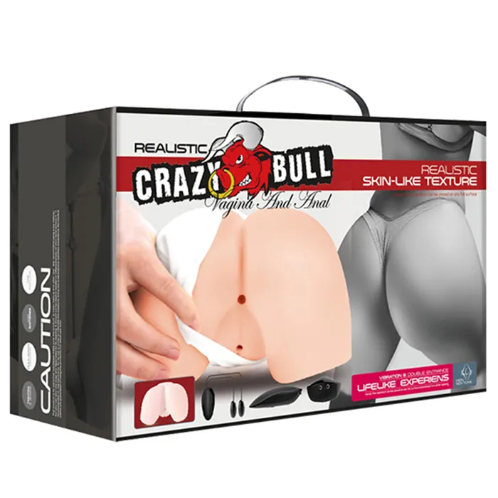 Crazy Bull Vibrating Vagina Anal Masturbator SkinLike Texture Crazy Bull Male Sex Toys