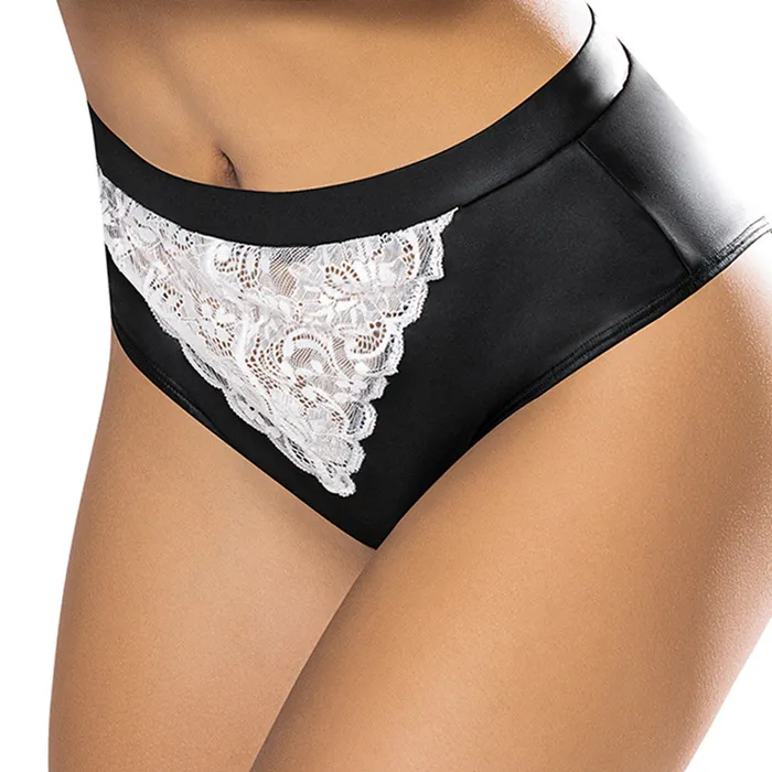 Exposed Dirty Deeds Sexy Maid Lace Wet Look Lingerie Costume Set Magic Silk Anal