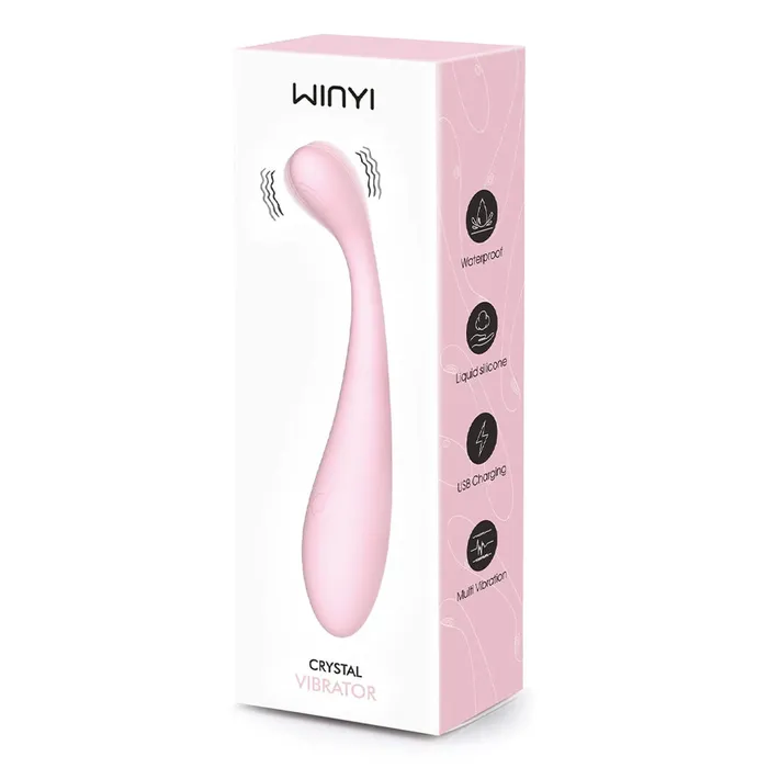 Winyi Crystal Curved Liquid Silicone GSpot Vibrator Winyi Female Sex Toys