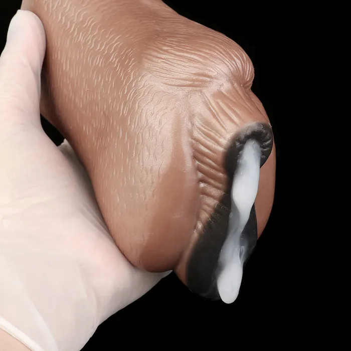 Male Sex Toys Domlust Ebony Animal Pussy Masturbator Fantasy Double Vagina Penis Massage Sex Toy for Men
