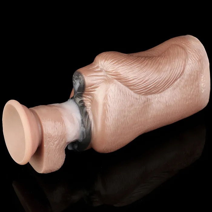 Male Sex Toys Domlust Ebony Animal Pussy Masturbator Fantasy Double Vagina Penis Massage Sex Toy for Men