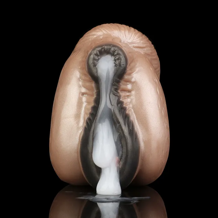 Male Sex Toys Domlust Ebony Animal Pussy Masturbator Fantasy Double Vagina Penis Massage Sex Toy for Men