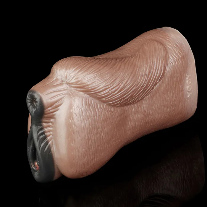 Male Sex Toys Domlust Ebony Animal Pussy Masturbator Fantasy Double Vagina Penis Massage Sex Toy for Men