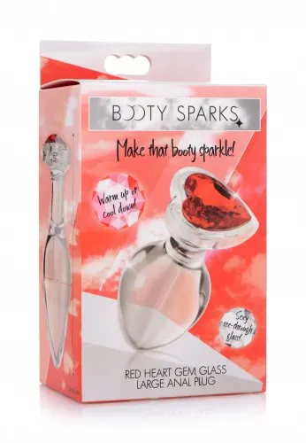 Red Heart Gem Glass Anal Plug Large XR Brands Booty Sparks Anal Red Heart Gem Glass Anal Plug Large XR Brands Booty Sparks Anal