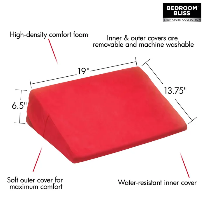Vibrators XR Bedroom Bliss Love Cushion Small Wedge Pillow Red Vibrators XR Bedroom Bliss Love Cushion Small Wedge Pillow Red