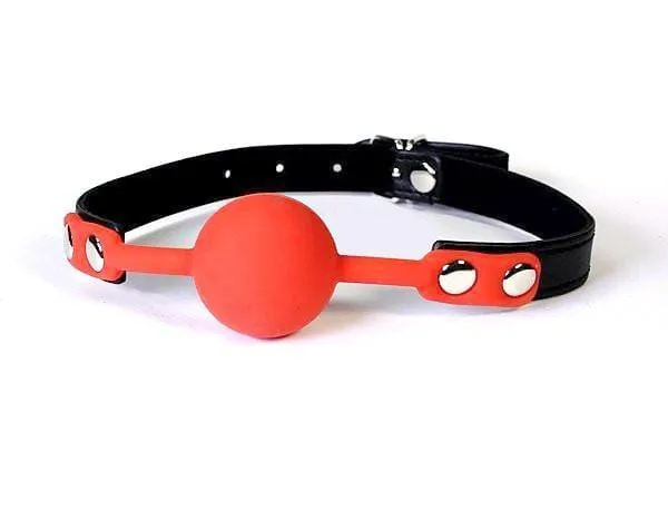 3481LT Beginners Riveted Rubber Ballgag Red Ball Idea Male Sex Toys