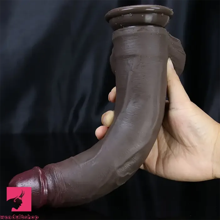 Dildos Weadultshop 11in Ebony Silicone Dildo Female Soft Real Adult Couple Flirting Sex