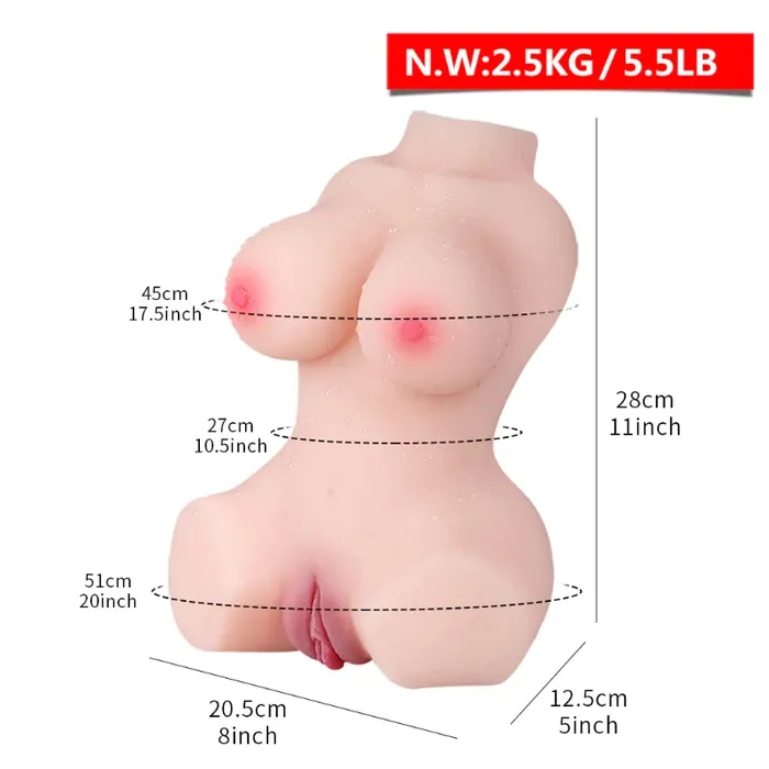Male Sex Toys qukoukou T544 55lbCheap Mini size torso dollfake pussy sex toy