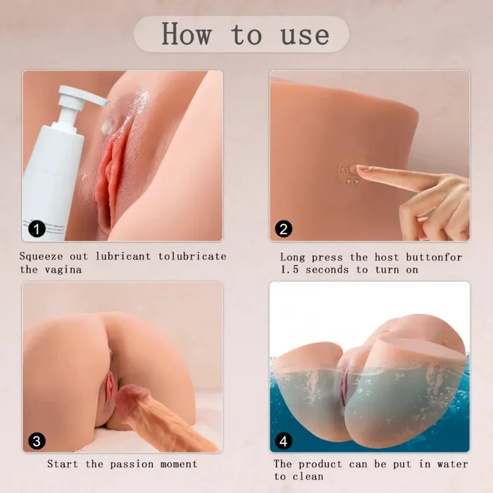 Male Sex Toys xingse A2238lb Sucking Vibration Sex Doll Butt with 4 Thrusting Models Pussy