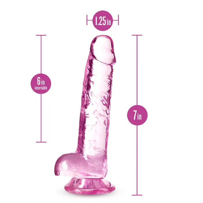 Naturally Yours 7 Inch Crystalline Dildo Rose Blush Dildos Naturally Yours 7 Inch Crystalline Dildo Rose Blush Dildos