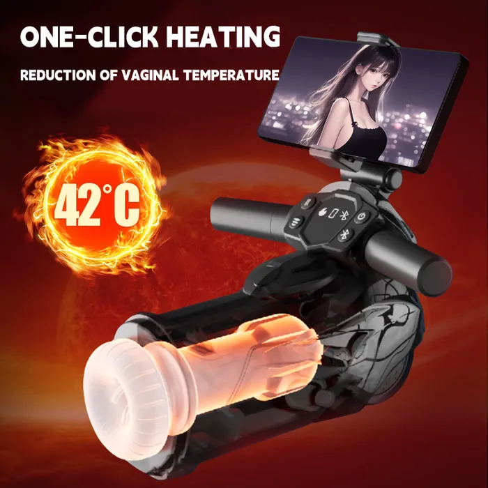 Lurevibe Male Sex Toys Motorcycle Male Maturbator With Telescopic Vibration Sucking Heating Function