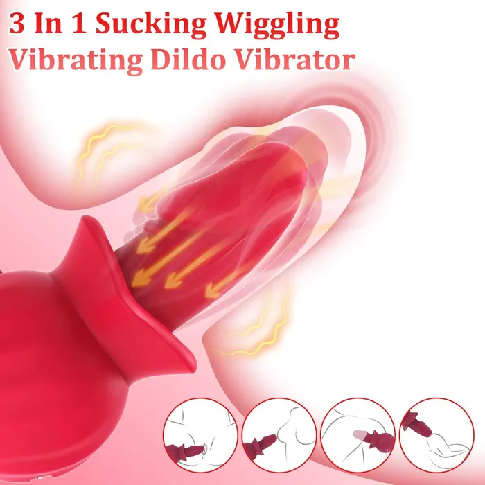 Male Sex Toys Lurevibe Mouth Vibrators Female Clitoral Vagina Anal Sex Stimulator with 3 Sucking 10 Wiggling Vibrating Modes