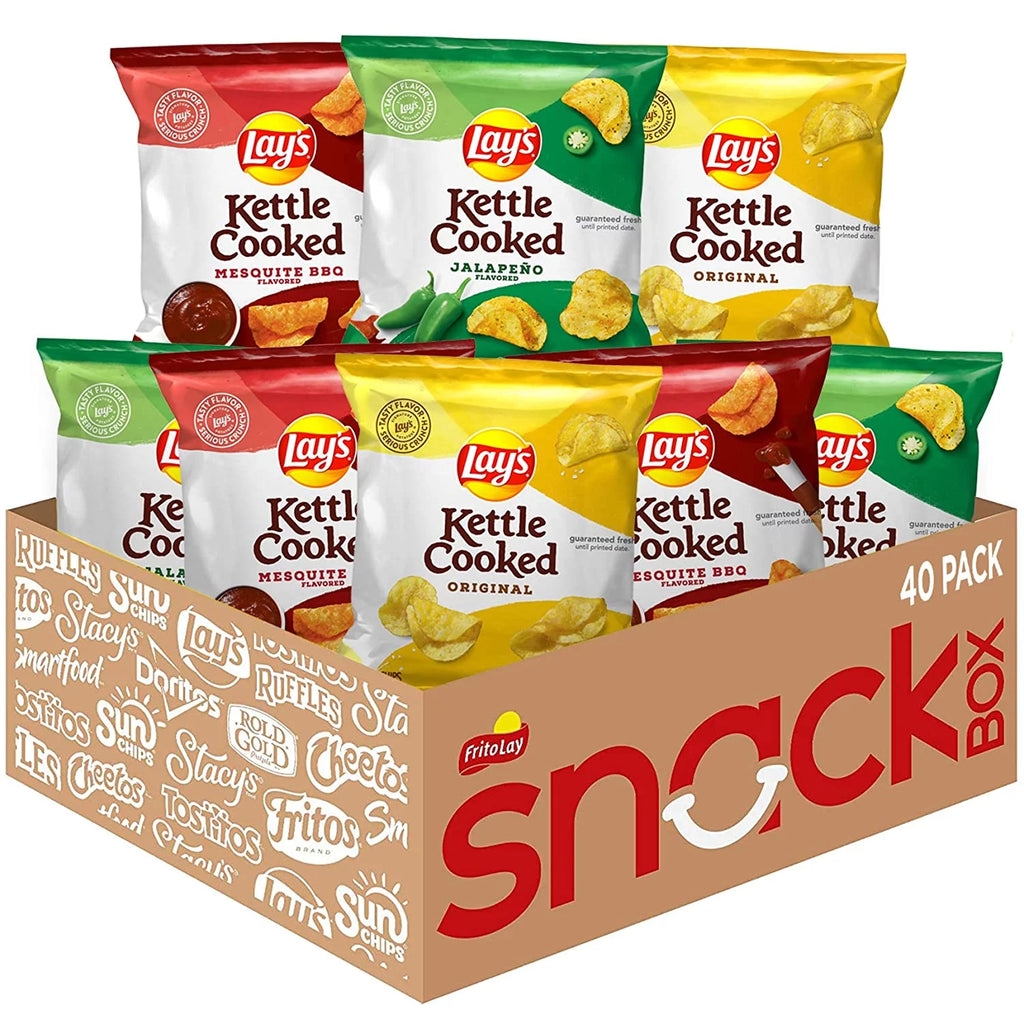 Kettle Cooked Potato Chips Variety Pack, 1 oz Bags, 40 Count L80433