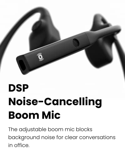 Black Wireless Bone Conduction Bluetooth Headset with Noise-Canceling Boom Microphone A848