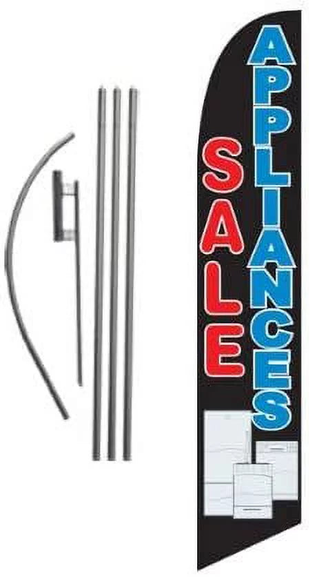 Feather Banner Sign with Flag Pole Kit and Ground Stake I117391