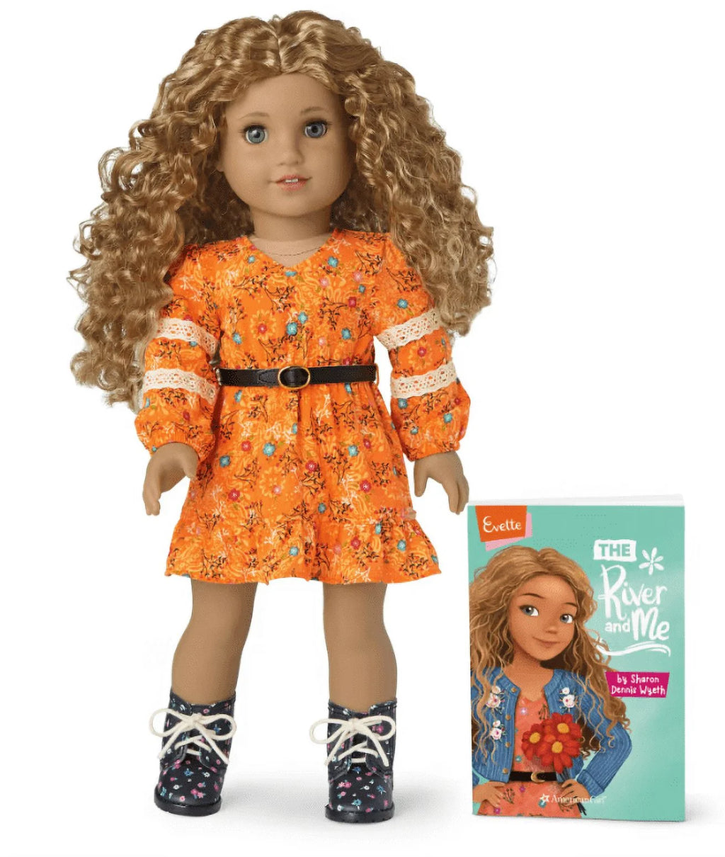 18 inch Doll with Gray Eyes Freckles Curly Caramel Hair I163199