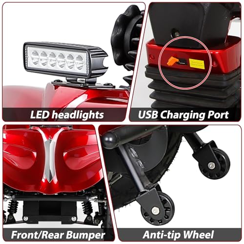 Red Heavy Duty 4 Wheel Mobility Scooter R15627