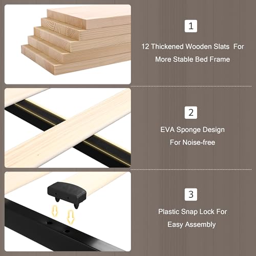 Black Queen Upholstered Platform Bed Frame with 4 Storage Drawers S831550