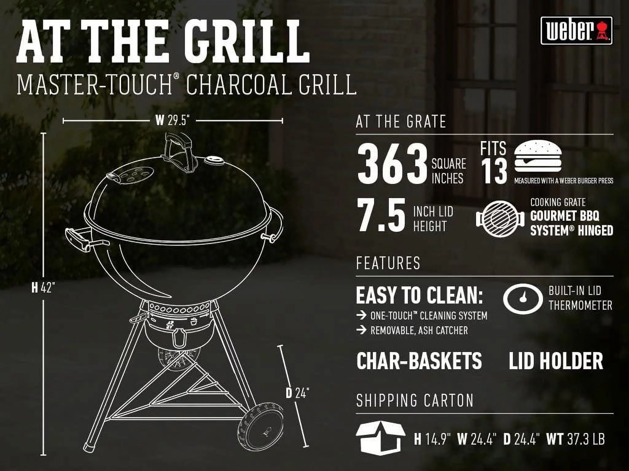 22-Inch Black Charcoal Grill G185184