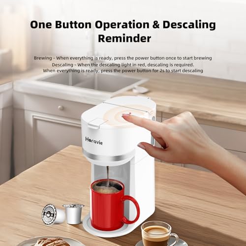 Black Single Serve Coffee Maker for K Cup and Ground Coffee, 6 to 12 oz. Brew Sizes T410663