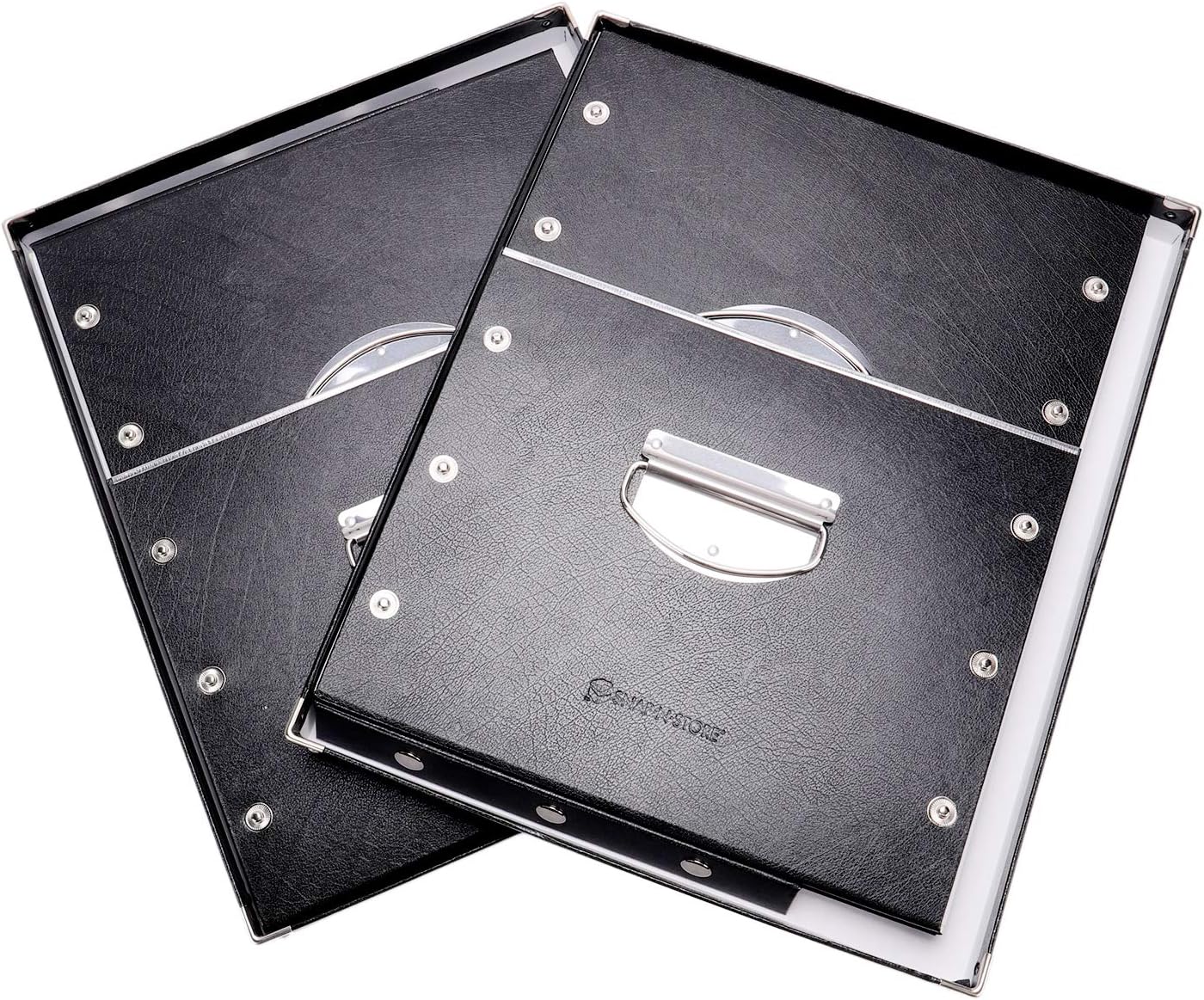 Black 2 Pack Portable File Storage Box with Lids Y4854