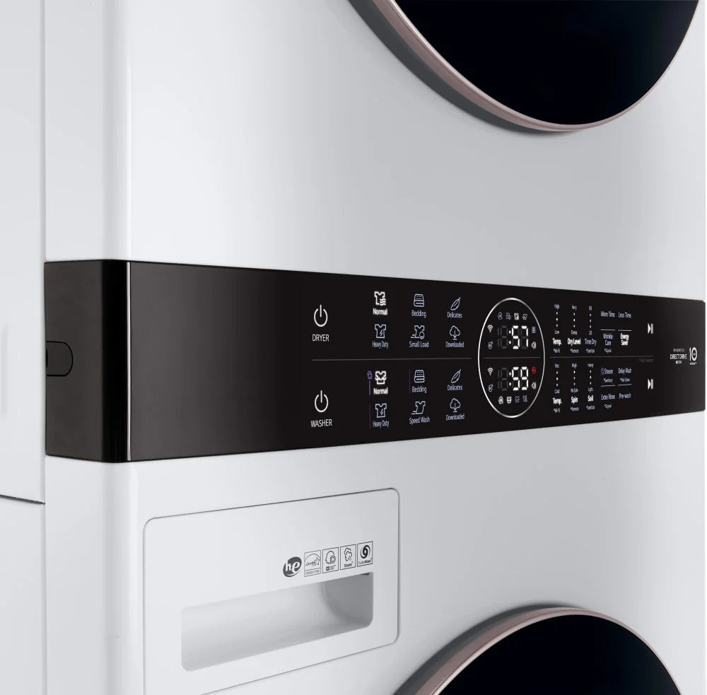 Front Load White Stacked Unit with 4.5 cu. ft. Washer & 7.4 cu. ft. Dryer H2930