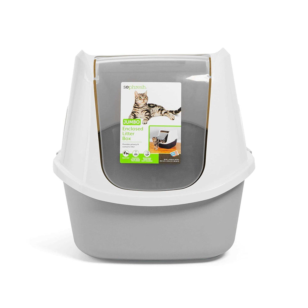 Jumbo Enclosed Grey Cat Box U9631