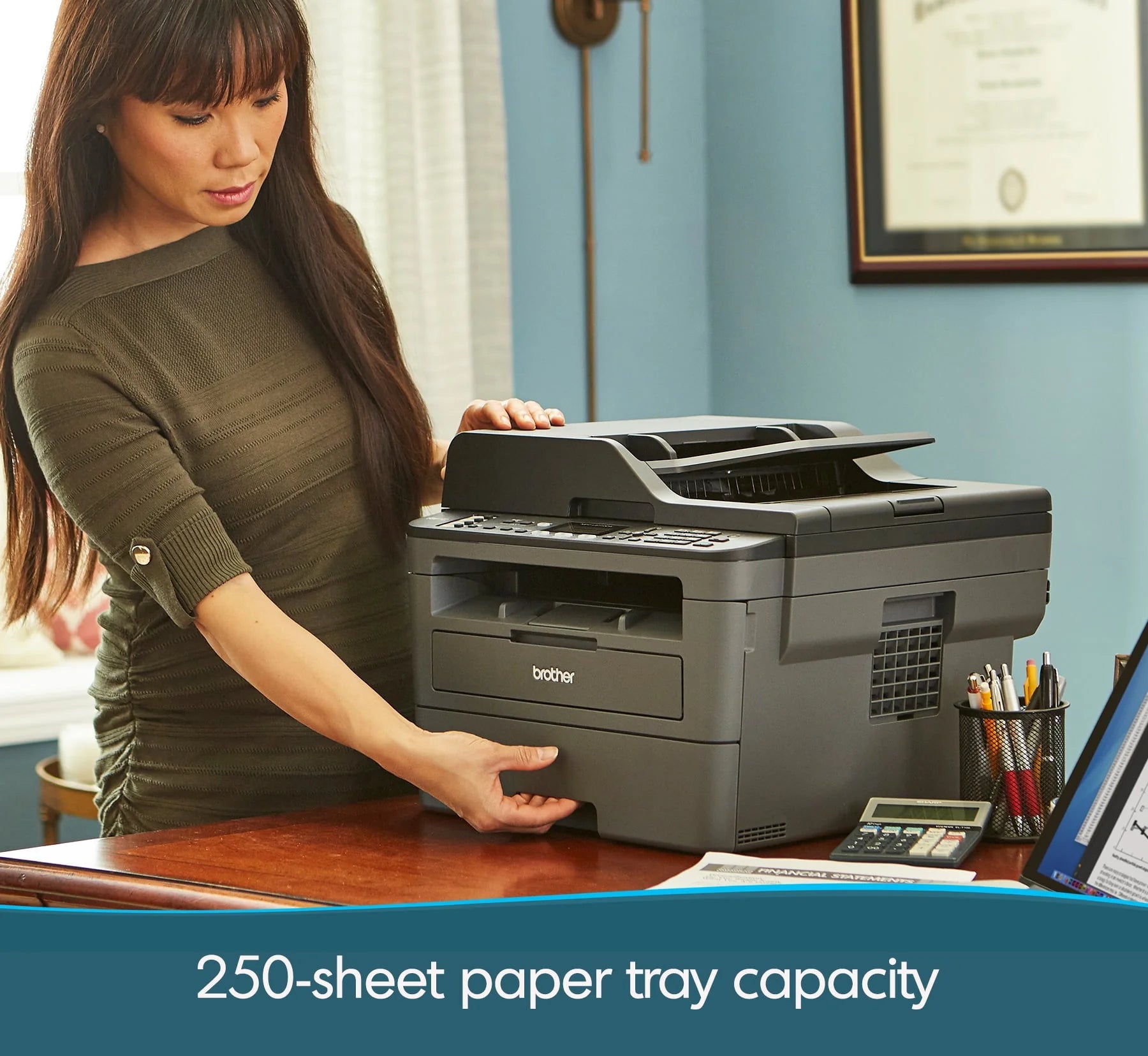 Monochrome Laser All-in-One Printer with Duplex Printing and Wireless Connectivity I85699