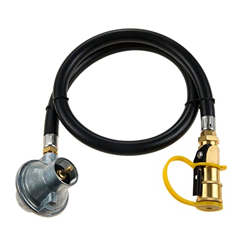 1LB Propane Tank Gas Regulator Valve with 1/4'' Quick Connect Shut Off Valve and 30Inch Propane Hose U20625