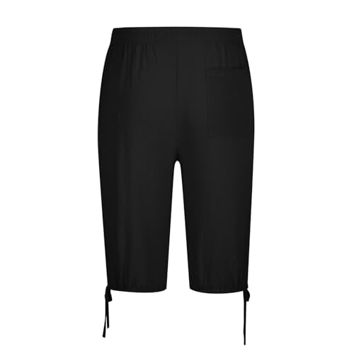 Men Cotton Linen Capri Pants D994273