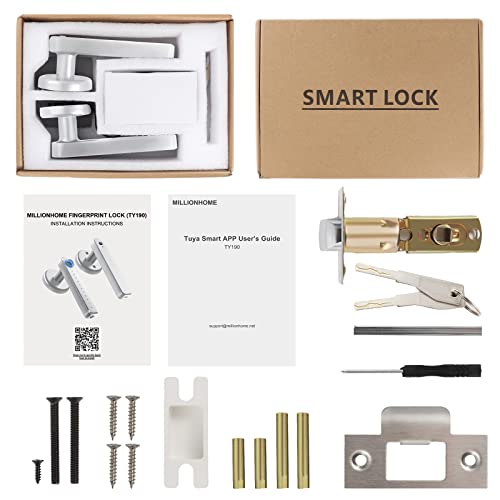 Silver Keyless Entry Door Lock with Handle Z421