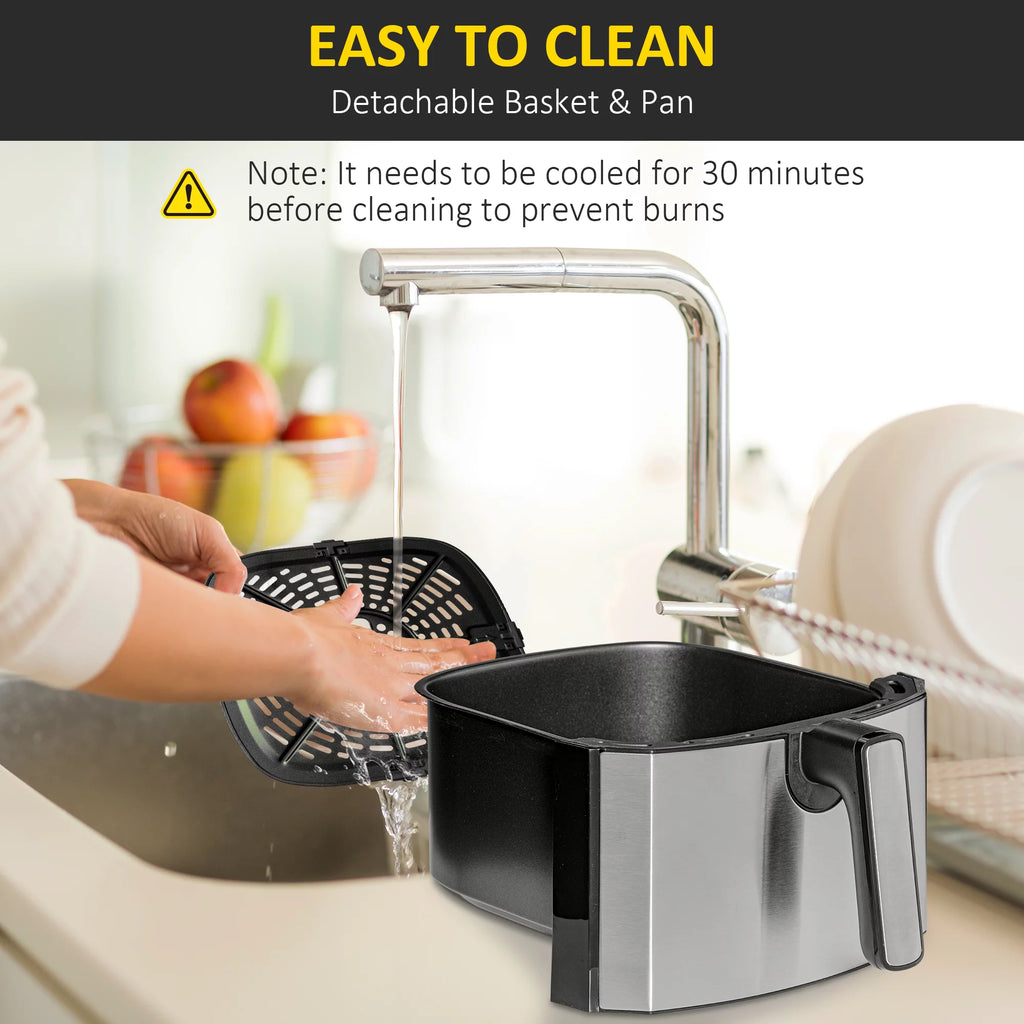 Black 6.9 Quart Air Fryer with Nonstick Basket C45076