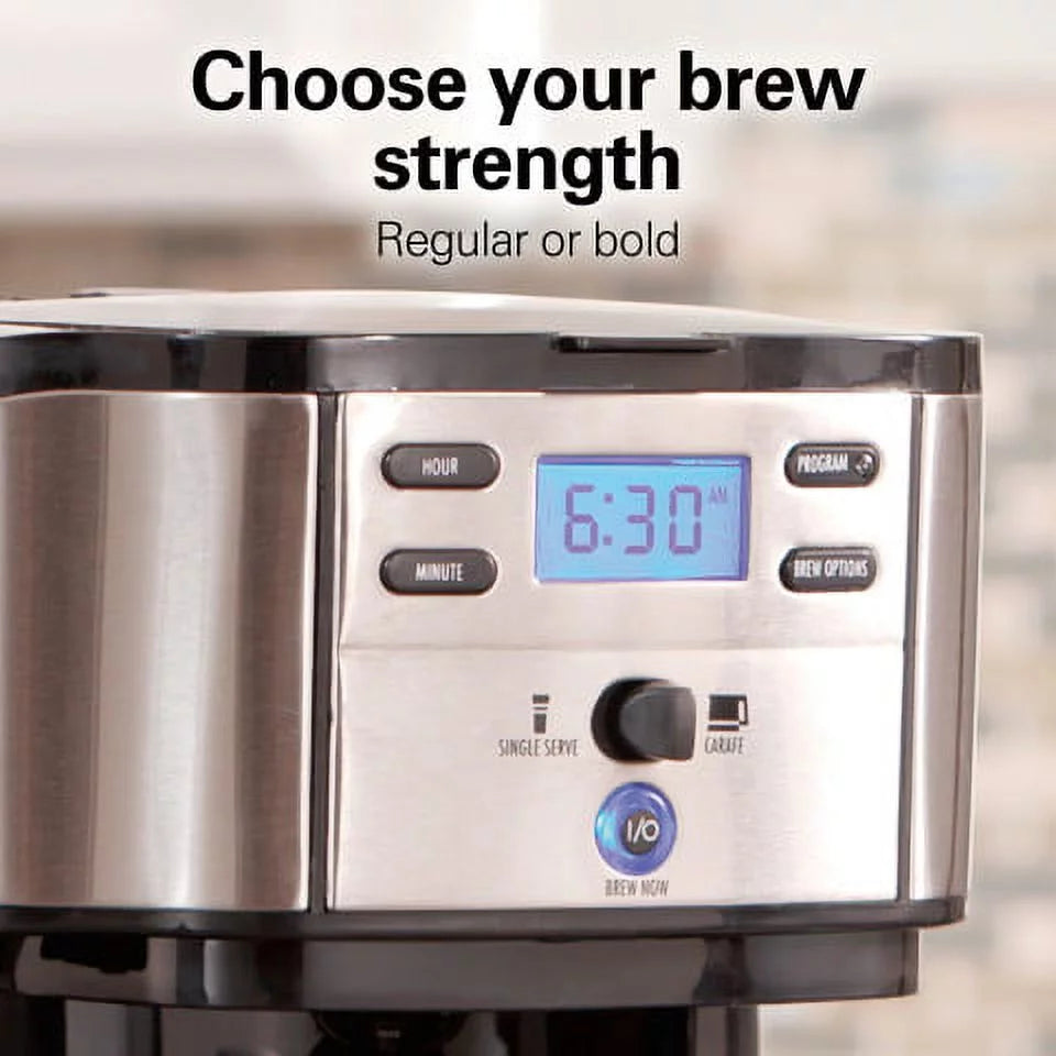 2-Way Coffee Maker, Single-Serve or 12 Cups, Glass Carafe, Black G6027