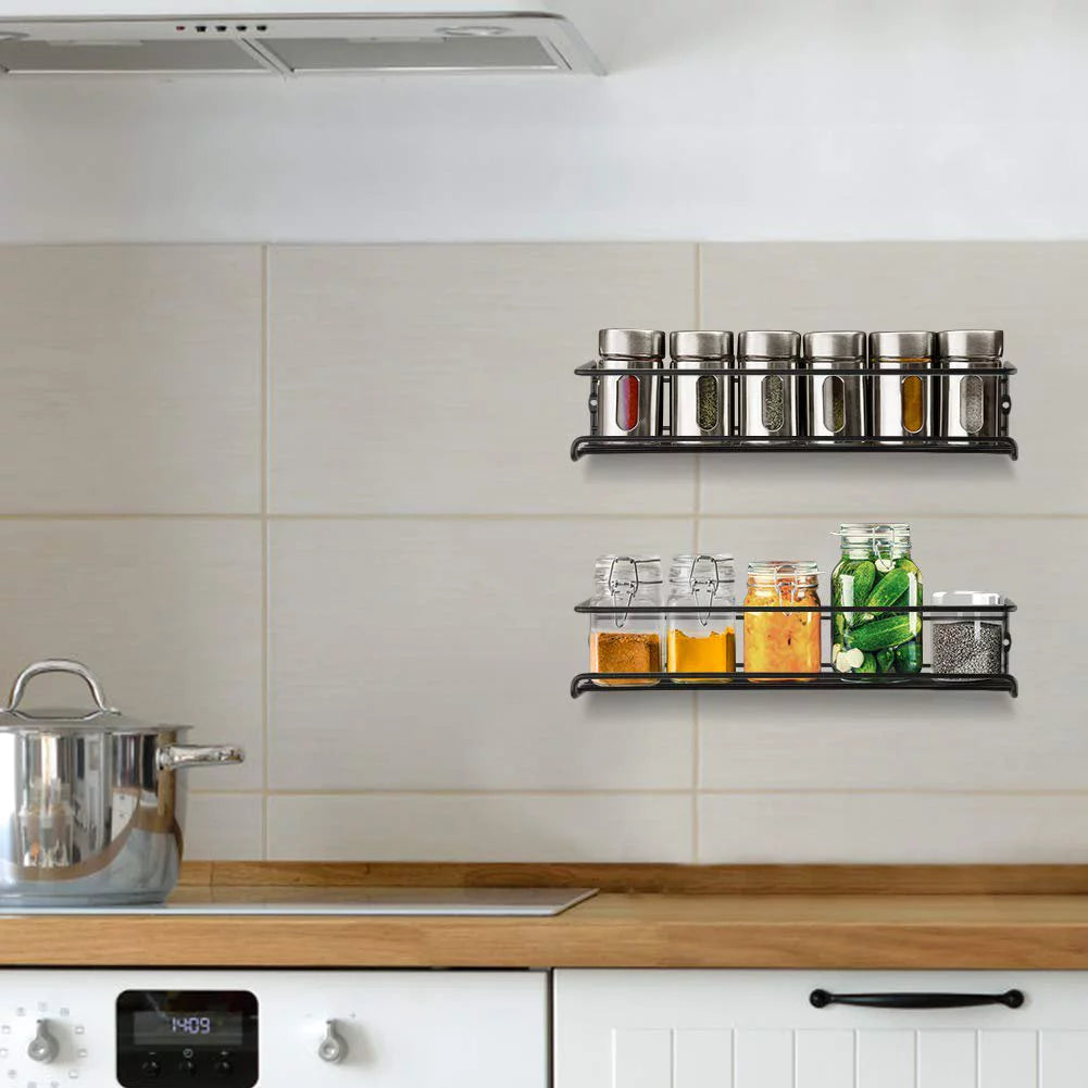 Black Metal 4 Tier Spice Rack Organizer T3872