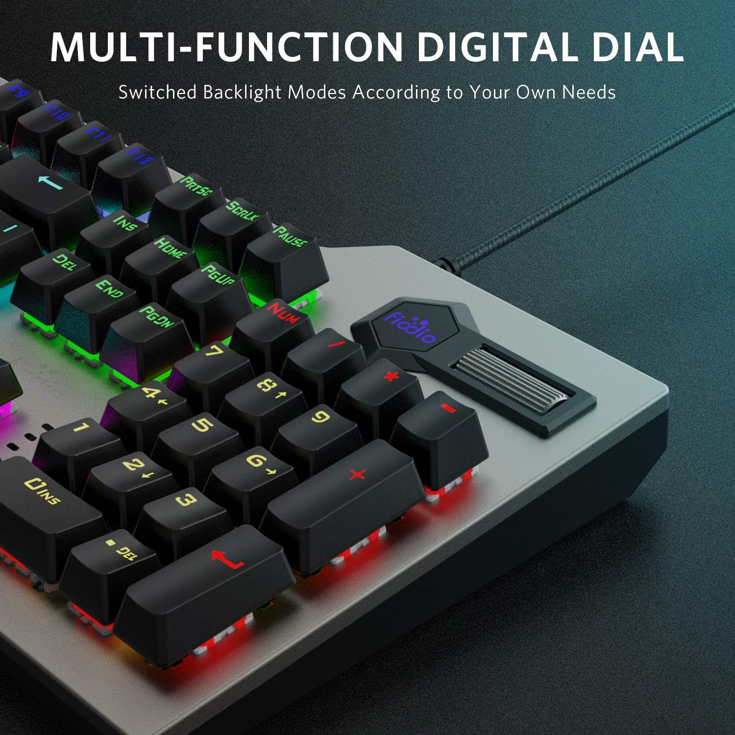 Mechanical Gaming Keyboard Wired RGB Rainbow Backlit with Blue Switches Ergonomic Standard Keyboard Pack of 2 P89873
