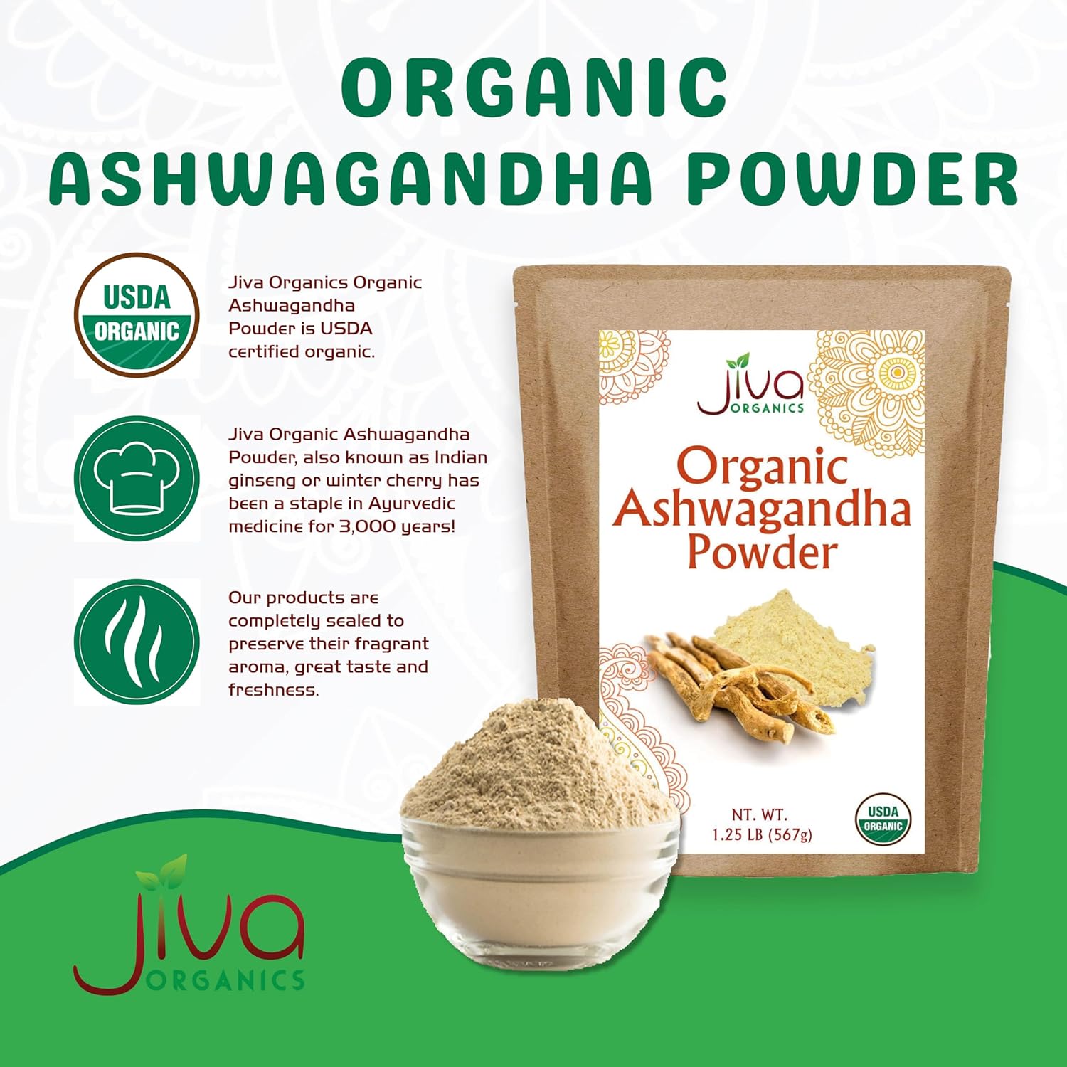 Ashwagandha Root Powder 1.25 Pound (20oz) M798038
