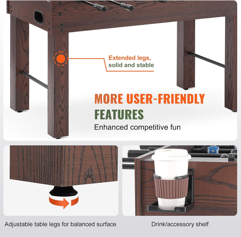 55 inch Standard Size Foosball Table with 4 Balls and 2 Cup Holders I5203