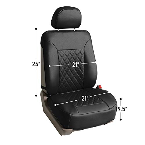 Beige Faux Leather Car Seat Covers Front Set M2943
