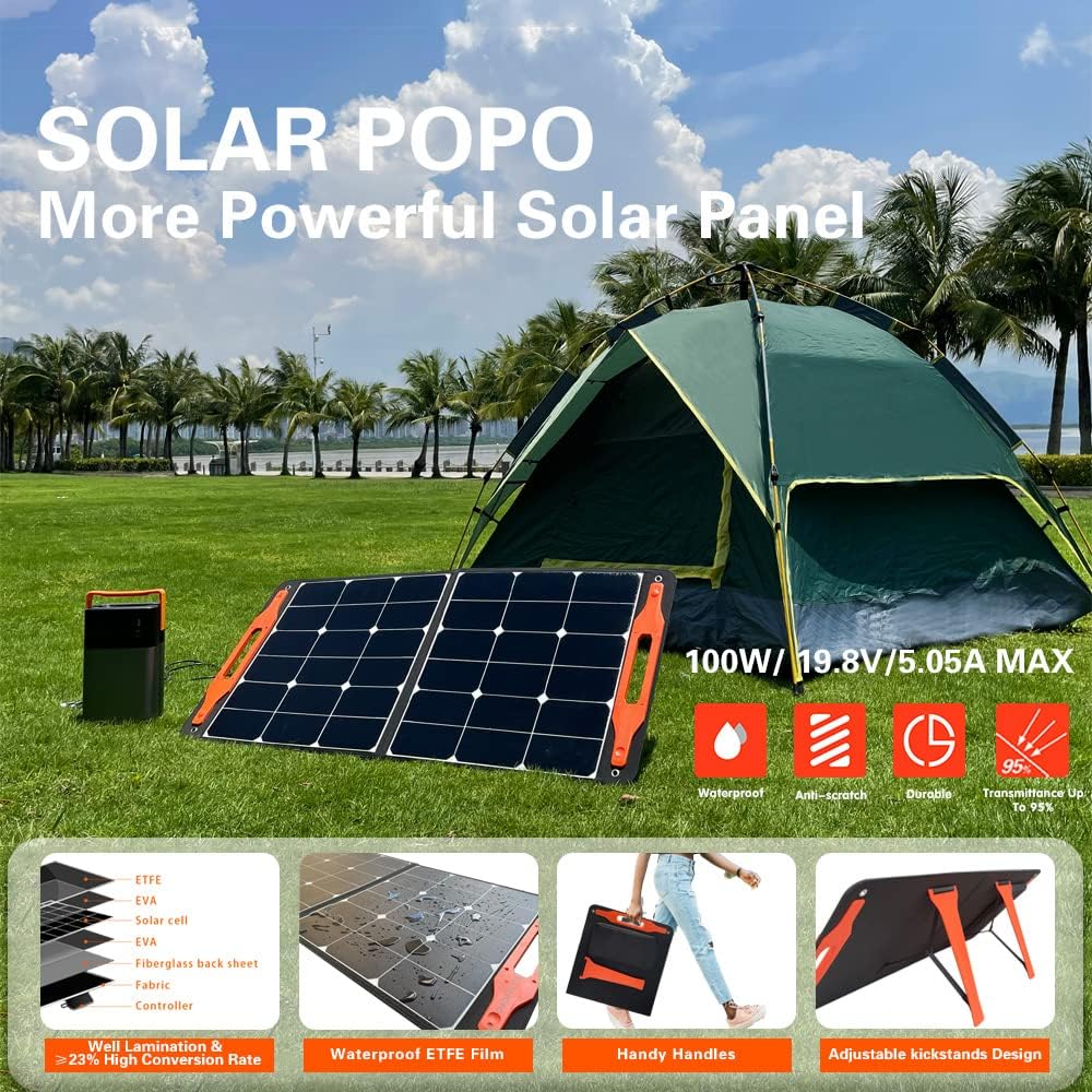 100W Foldable Portable Solar Panel with USB Outputs I751320