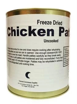 Freeze Dried Chicken Patties #10 Can 15 Patties 28oz I86280