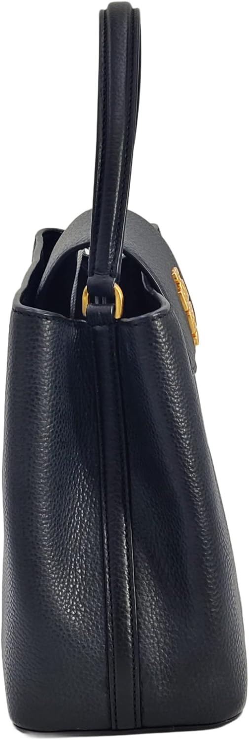 Black Pebbled Leather Satchel Bag Y120738