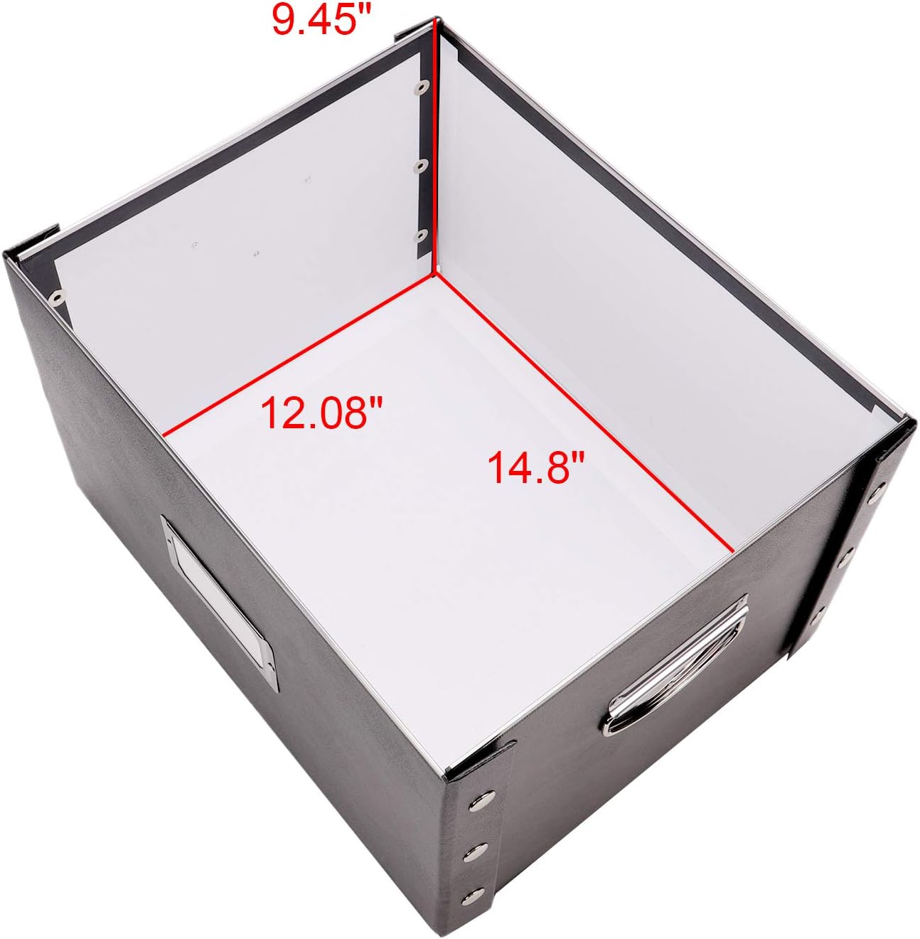 Black 2 Pack Portable File Storage Box with Lids Y4854