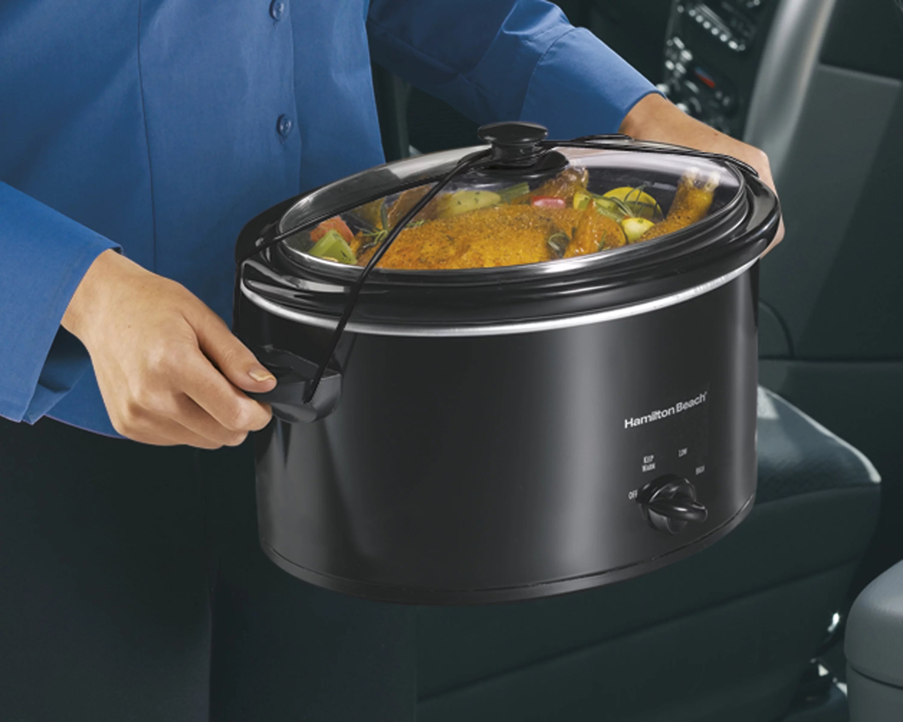 5 Quart Portable Slow Cooker with Removable Crock U5689