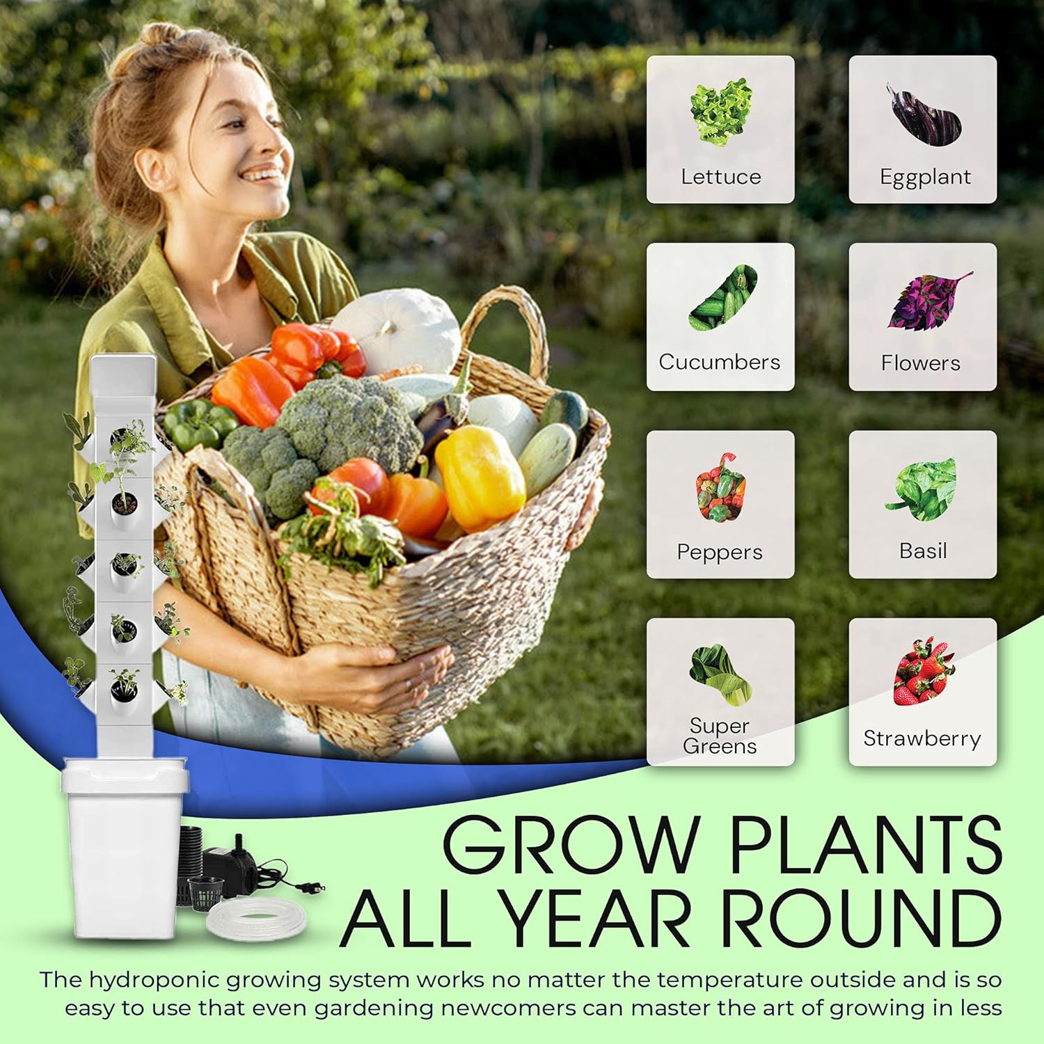Vertical Hydroponic Garden Tower System G37737