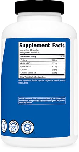 2250mg Nitric Oxide Booster, 180 Capsules O874346