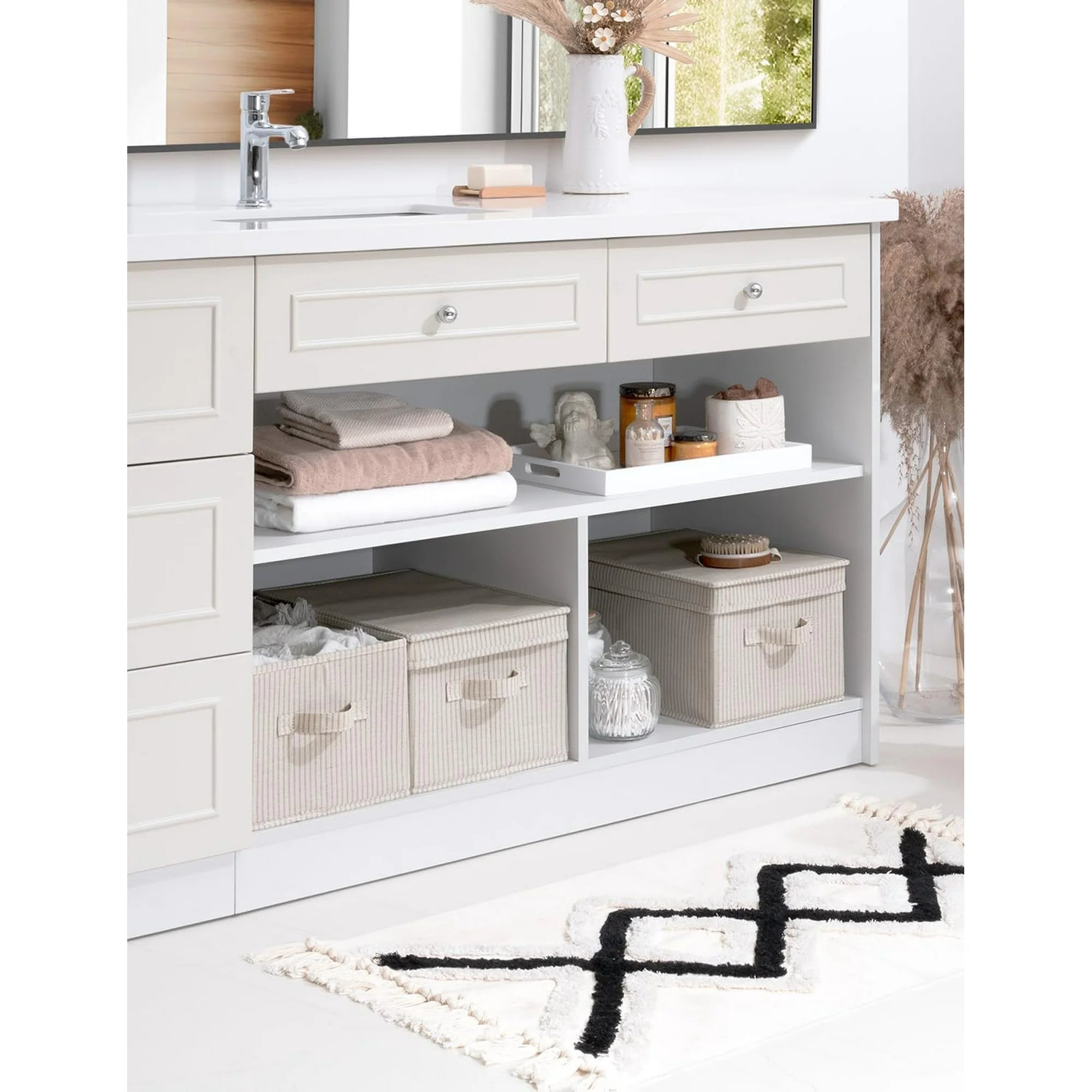 Gray Large 3-Pack Storage Bins with Lid Z305
